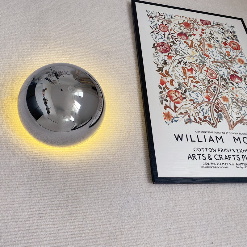 Soft Ambient Metal & Glass Wall Sconce (Hardwired)