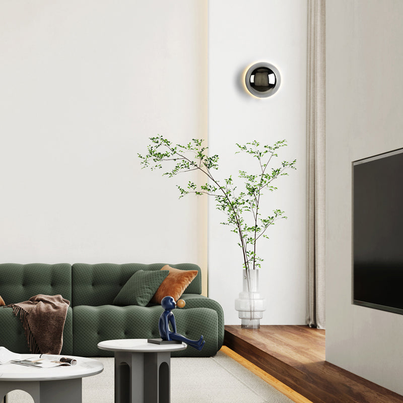 Soft Ambient Metal & Glass Wall Sconce (Hardwired)