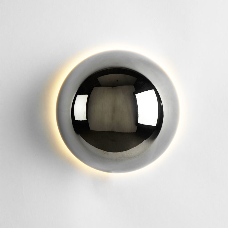 Soft Ambient Metal & Glass Wall Sconce (Hardwired)