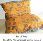 Soft Breathable Cotton Ginkgo Leaf Embroidered Pillowcases (Set of 2)