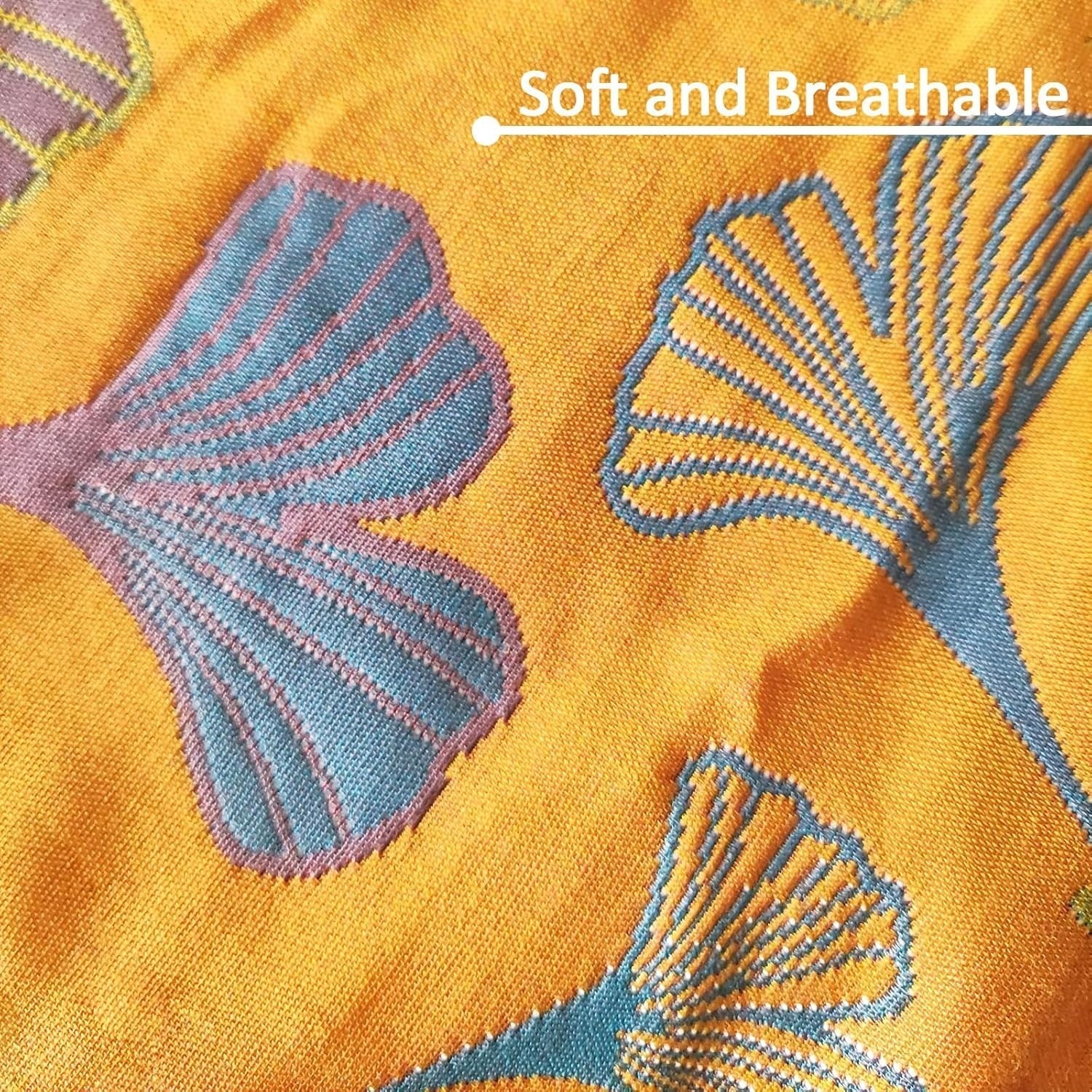 Soft Breathable Cotton Ginkgo Leaf Embroidered Pillowcases (Set of 2)