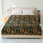 Soft Breathable Cotton Reversible Throw Blanket