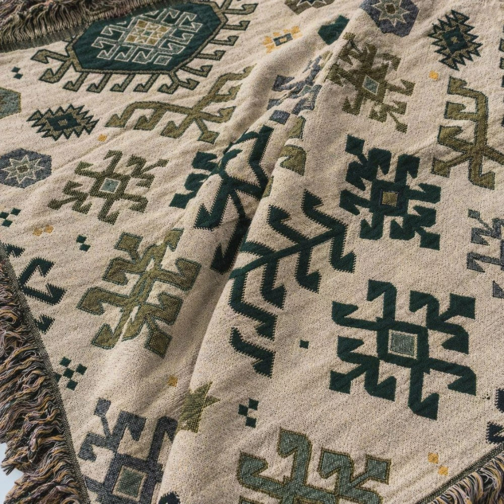 Soft Breathable Cotton Reversible Throw Blanket