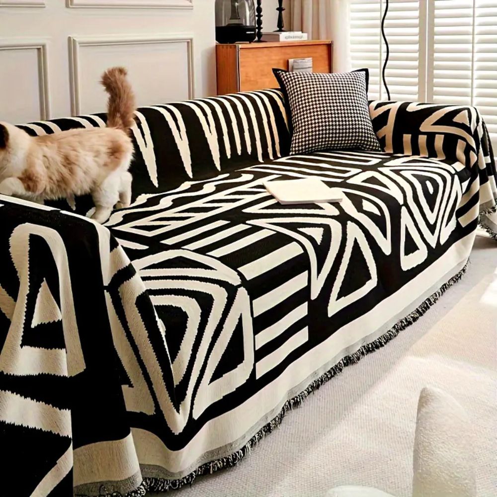 Soft Chenille Reversible Triangle Sofa Cover (Machine Washable)