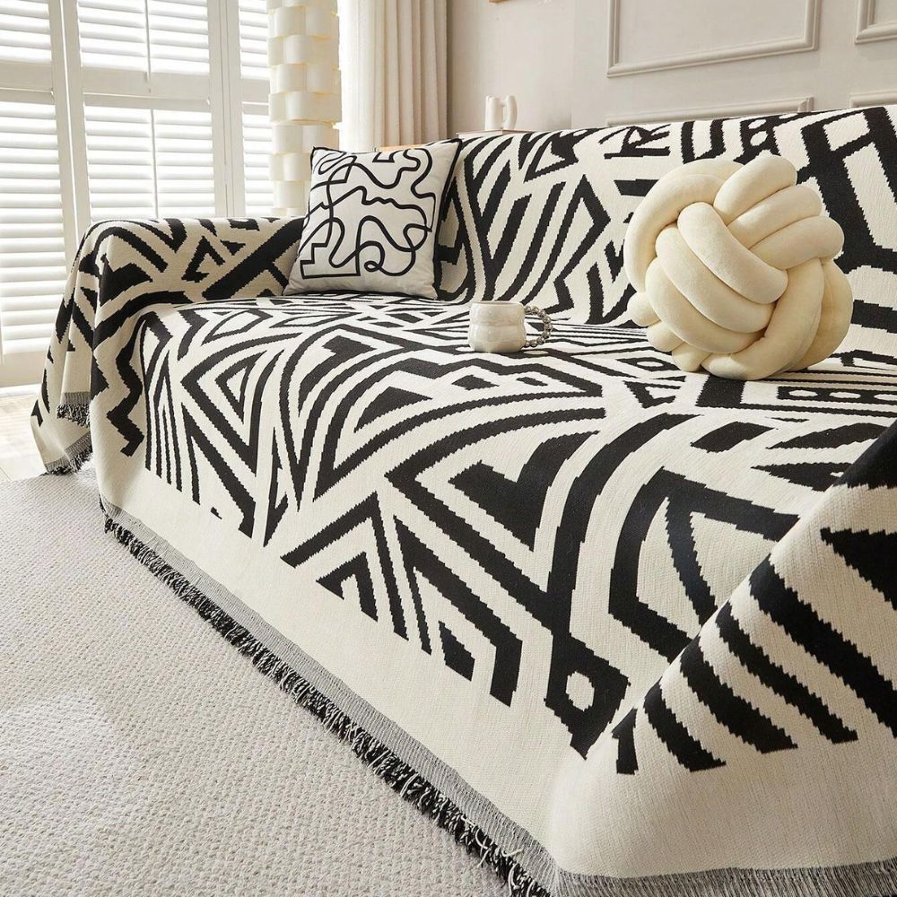 Soft Chenille Reversible Triangle Sofa Cover (Machine Washable)