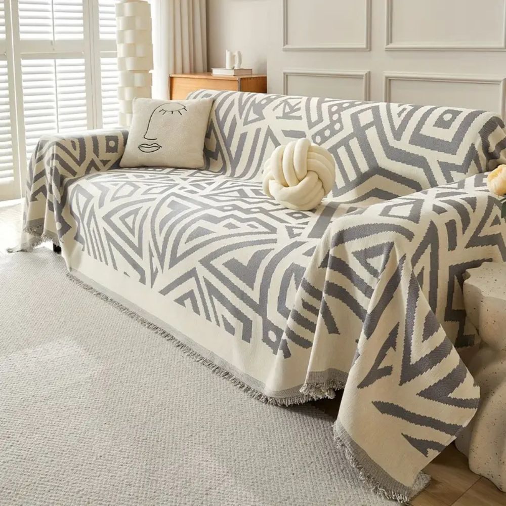 Soft Chenille Reversible Triangle Sofa Cover (Machine Washable)