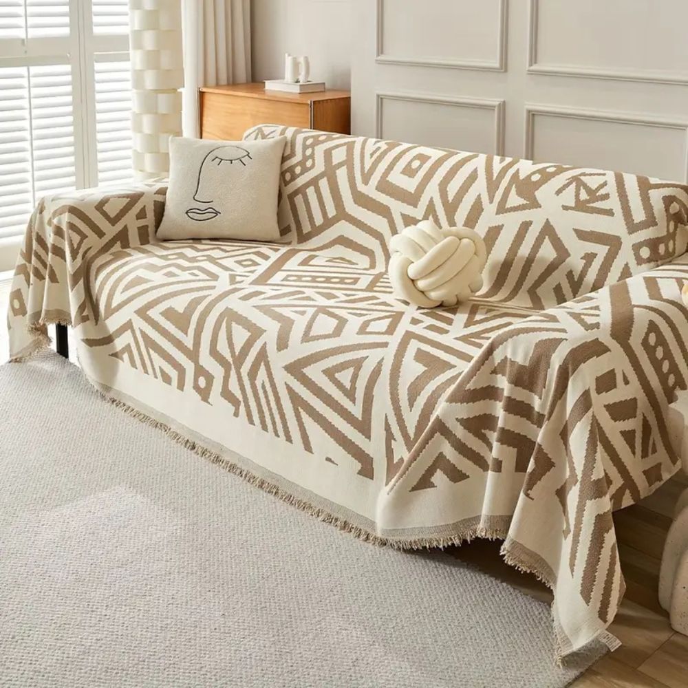 Soft Chenille Reversible Triangle Sofa Cover (Machine Washable)