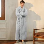 Soft Coral Fleece Shawl-Collar Bathrobe (Unisex)
