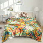 Soft Cotton Tropical Print Throw