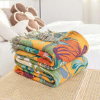 Soft Cotton Tropical Print Throw