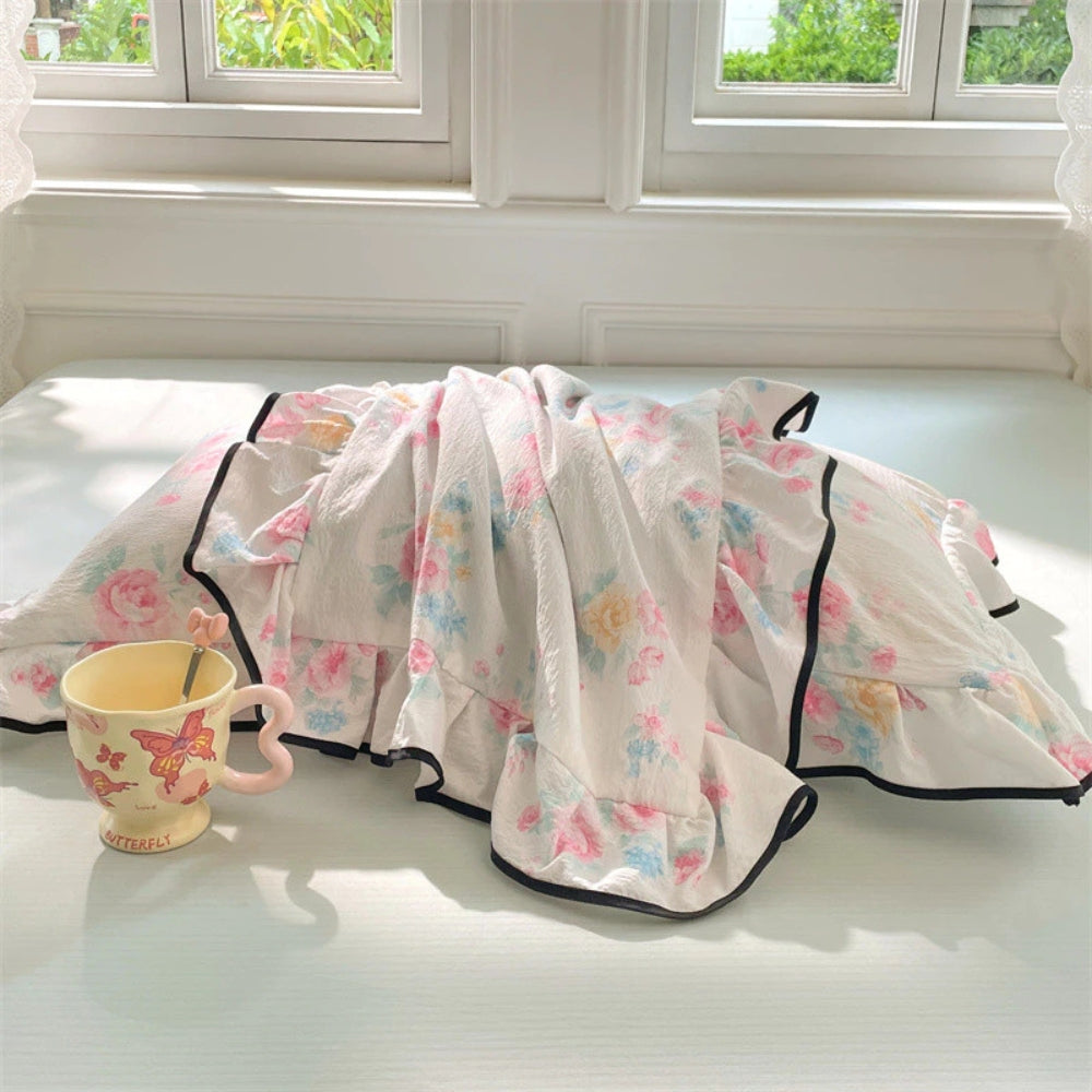 Soft Gauze Ruffled Lace Pillowcases (Set of 2)