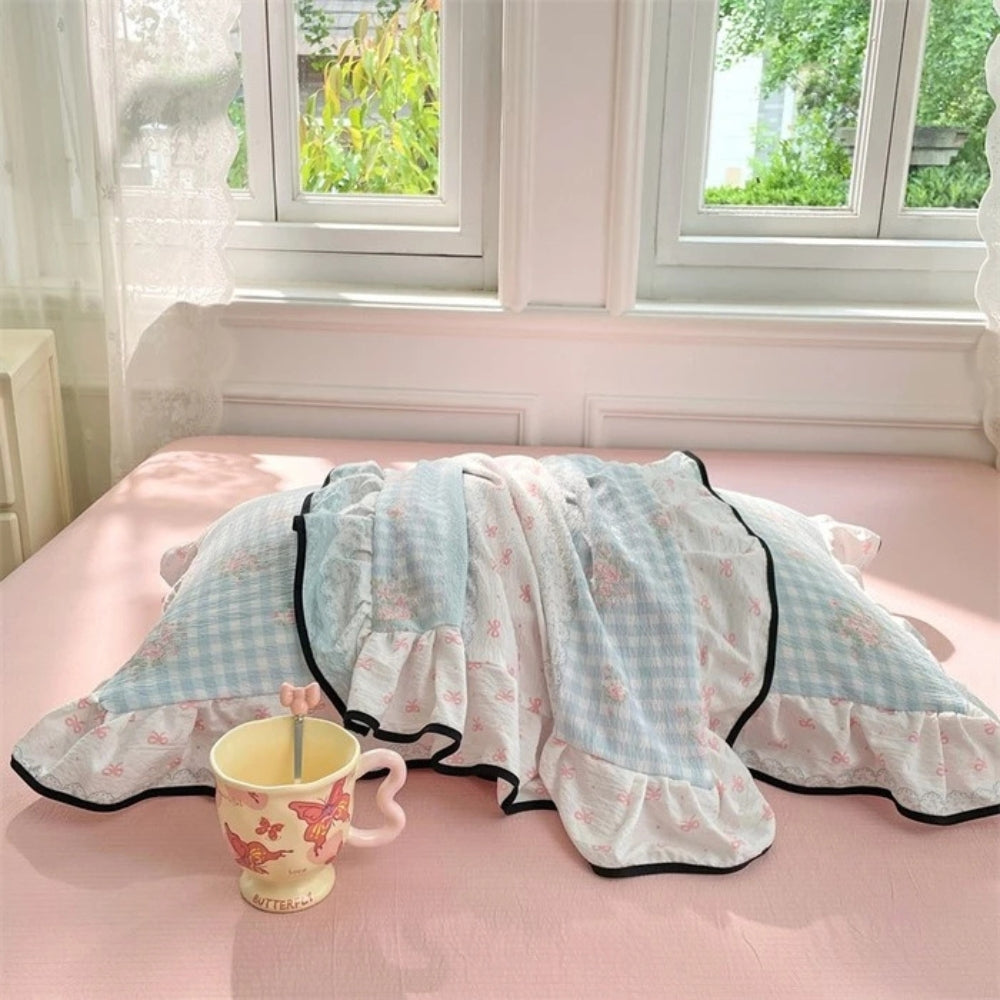 Soft Gauze Ruffled Lace Pillowcases (Set of 2)