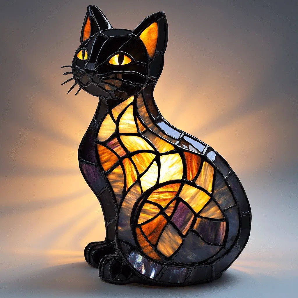 Soft-Glow Compact Cat Night Light (6.7 in)