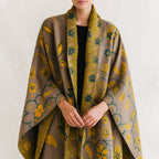 Soft Microfiber Blend Double-Sided Floral Shawl