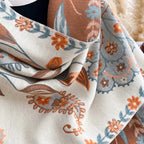 Soft Microfiber Blend Double-Sided Floral Shawl