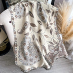 Soft Microfiber Blend Double-Sided Floral Shawl