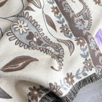 Soft Microfiber Blend Double-Sided Floral Shawl