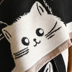 Soft Microfiber Cat Jacquard Pashmina Scarf (Generous Size)