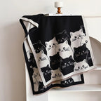 Soft Microfiber Cat Jacquard Pashmina Scarf (Generous Size)