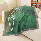 Soft Microfiber-Cotton Woven Sheep Throw Blanket