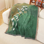 Soft Microfiber-Cotton Woven Sheep Throw Blanket