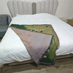Soft Microfiber-Cotton Woven Sheep Throw Blanket