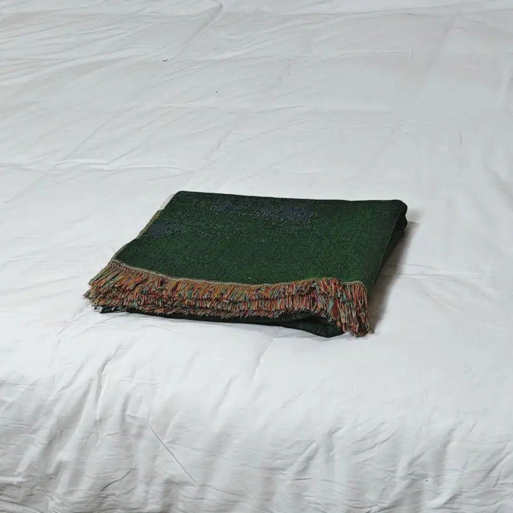 Soft Microfiber-Cotton Woven Sheep Throw Blanket