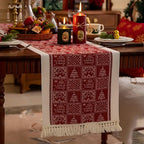 Soft Microfiber Easy-Care Festive Elk Table Runner