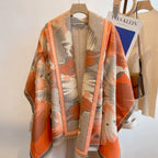 Soft Microfiber Floral Jacquard Shawl (Large Wrap)