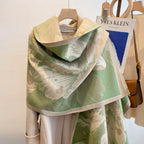 Soft Microfiber Floral Jacquard Shawl (Large Wrap)