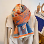 Soft Microfiber Floral Jacquard Shawl (Large Wrap)