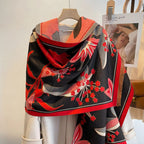 Soft Microfiber Floral Jacquard Shawl (Large Wrap)