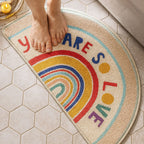 Soft Microfiber & Highly Absorbent Non-Slip Half-Moon Bath Mat