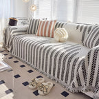 Soft Microfiber Leaf-Pattern Sofa Cover (Machine Washable)