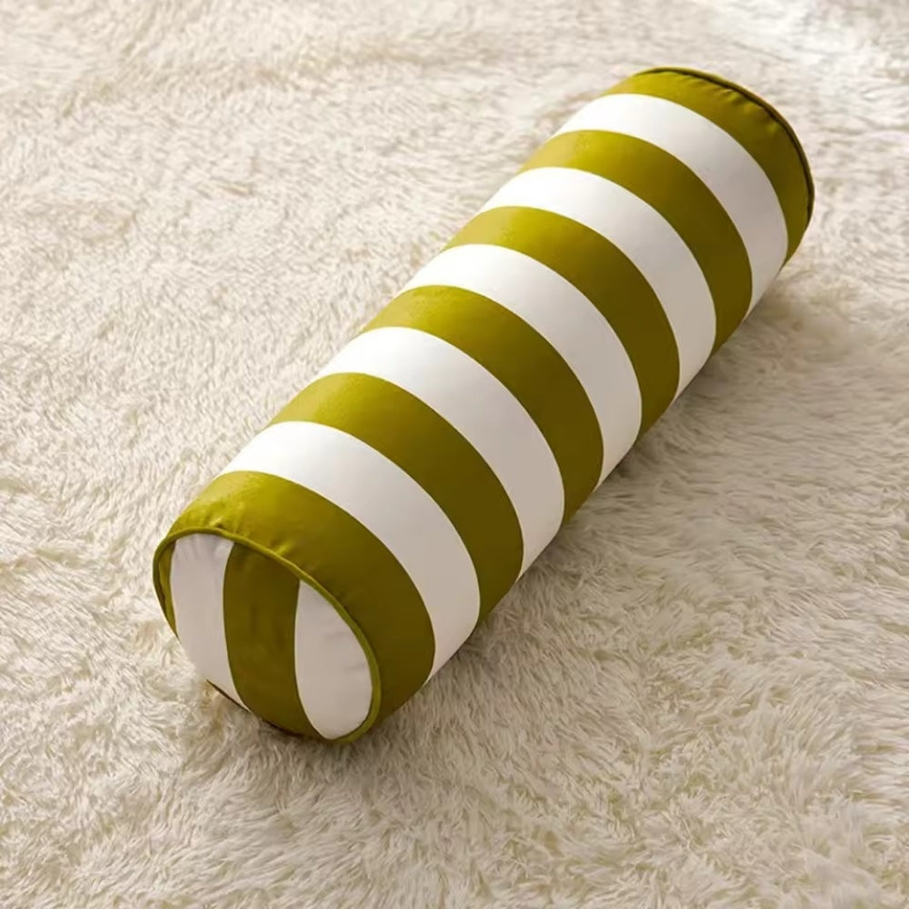 Soft Microfiber Machine-Washable Cylindrical Cushion (Candy Stripe)
