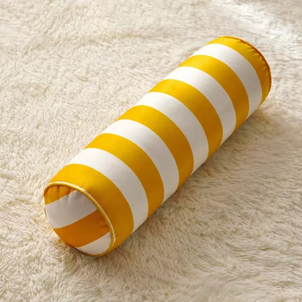 Soft Microfiber Machine-Washable Cylindrical Cushion (Candy Stripe)