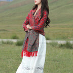 Soft Microfiber Reversible Paisley Poncho Shawl