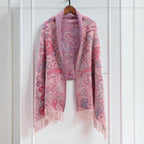 Soft Microfiber Reversible Paisley Poncho Shawl