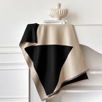 Soft Microfiber Two-Tone Geometric Shawl