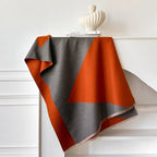 Soft Microfiber Two-Tone Geometric Shawl