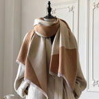 Soft Microfiber Two-Tone Geometric Shawl
