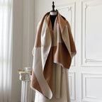 Soft Microfiber Two-Tone Geometric Shawl