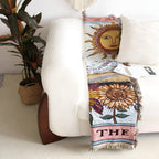 Soft Microfiber Woven Throw Blanket (Sun Tarot Design)