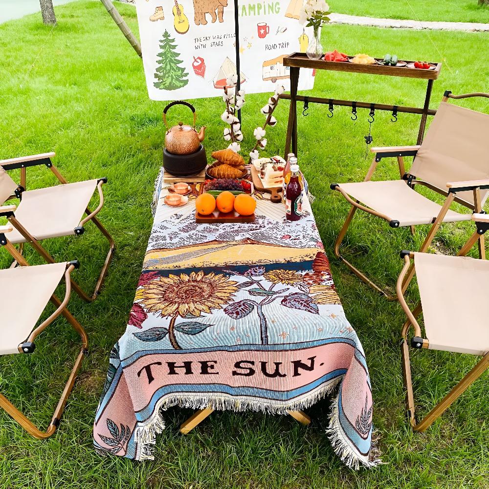 Soft Microfiber Woven Throw Blanket (Sun Tarot Design)