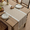 Soft Microfiber Woven Zigzag Table Runner With Tassels