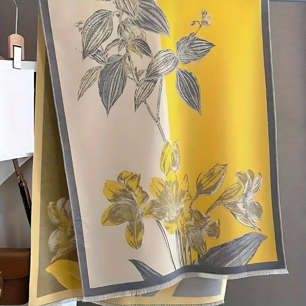 Soft Thick Microfiber Floral Shawl