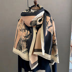 Soft Thick Microfiber Floral Shawl