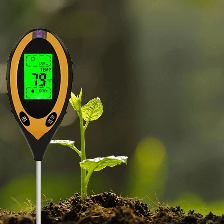 Soil Tester 4-In-1 pH Moisture Temp & Light