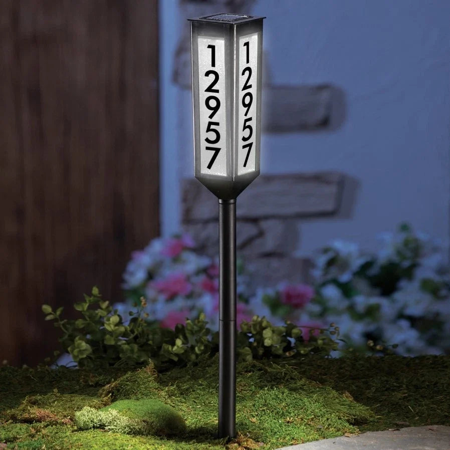 Solar Address Stake Four-Sided Adjustable Height