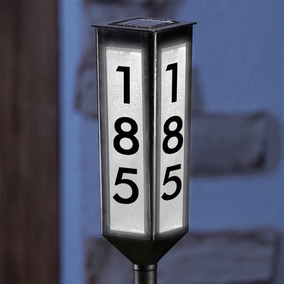 Solar Address Stake Four-Sided Adjustable Height